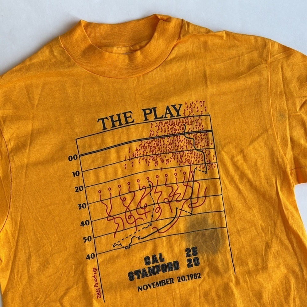 Vintage CAL Stanford The Play 1982‎ Big Game Band Hanes Beefy T-Shirt Medium